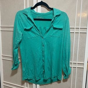 Eddie Bauer button up shirt XS turquoise teal